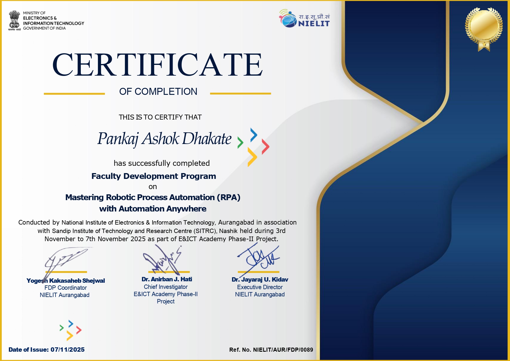 RPA Certificate
